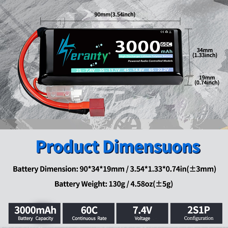 Bateria Lipo TERANTY 2S 3000mA - Rc Hobby & Maskinservice I Eskilstuna avaliação e preço