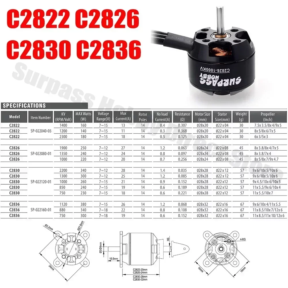 Surpass Hobby 2822 2830 3530 3 - Hobby Rc Quadcopters & Multirotors avaliação e preço