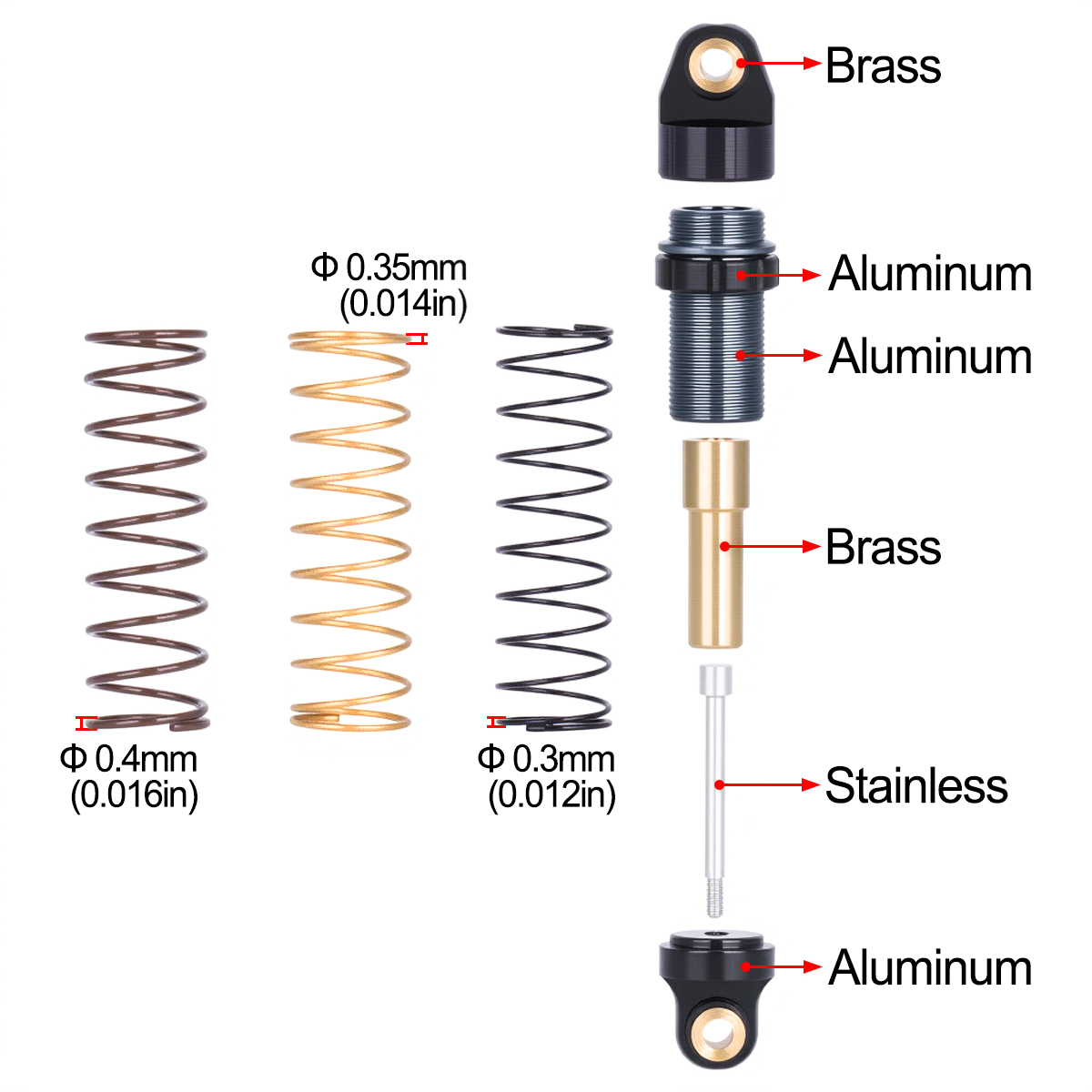 4 Peças Amortecedor de Alumíni - Shock Absorber Rc avaliação e preço