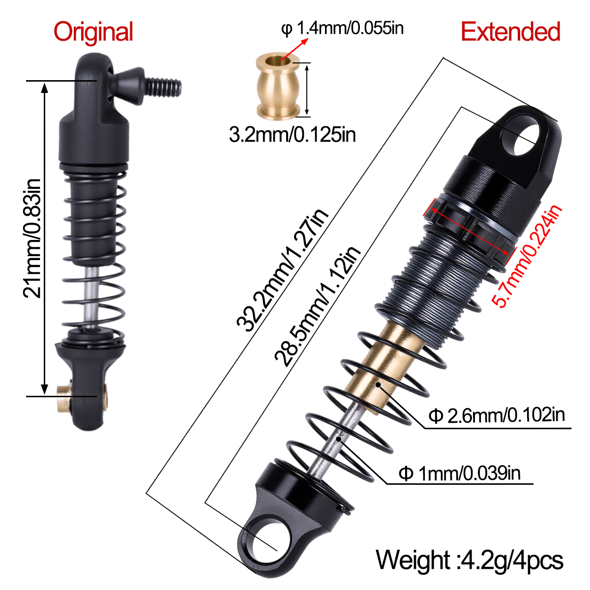 4 Peças Amortecedor de Alumíni - Shock Absorber Rc avaliação e preço